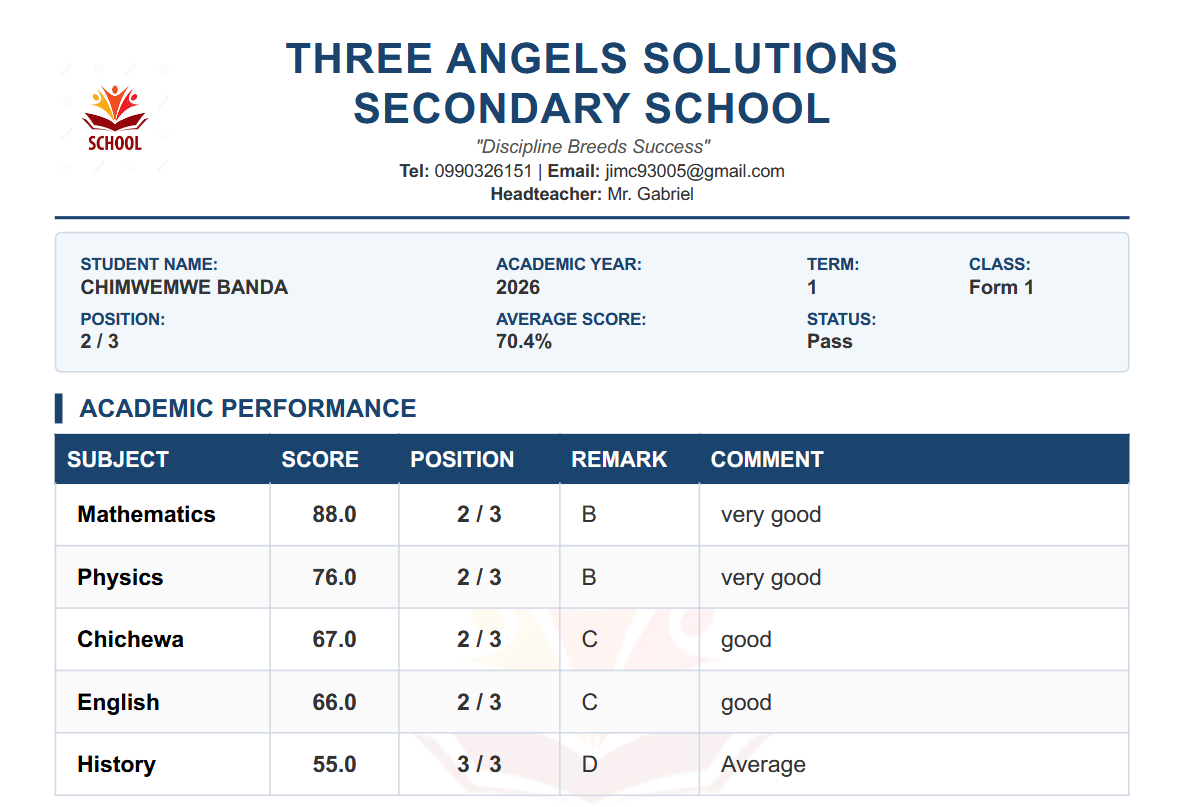 school report